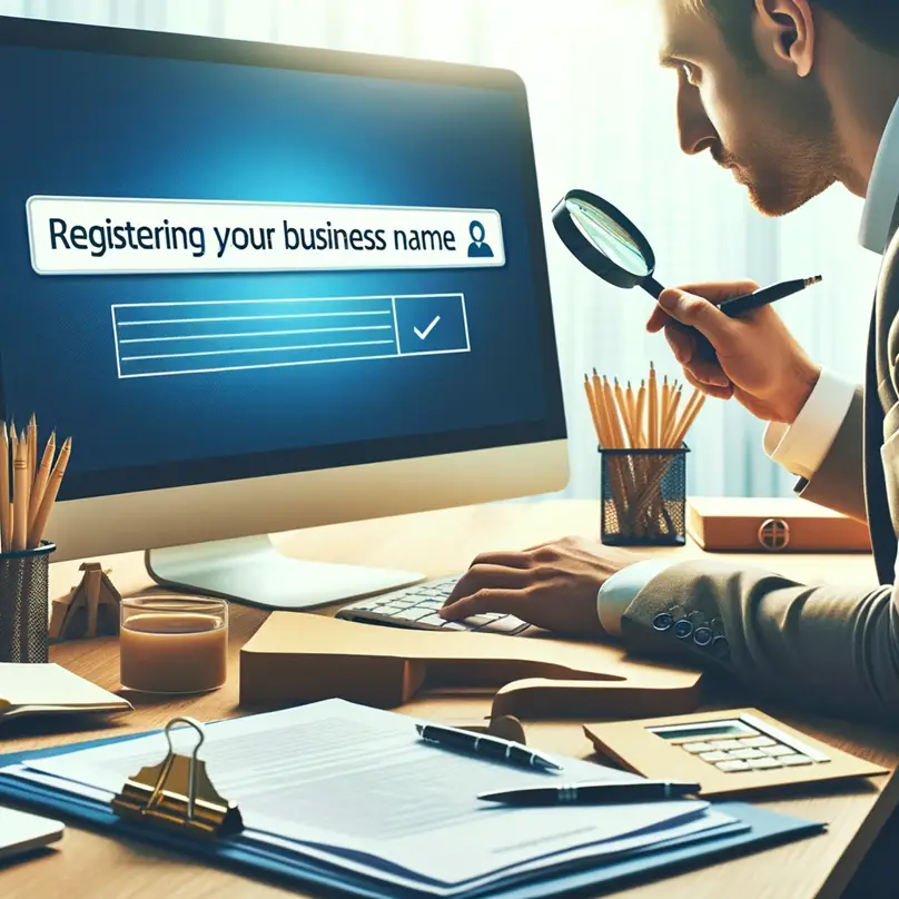Process of checking a business name's availability and the legal steps involved in registering it